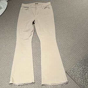 MOTHER Cream Flare Jeans